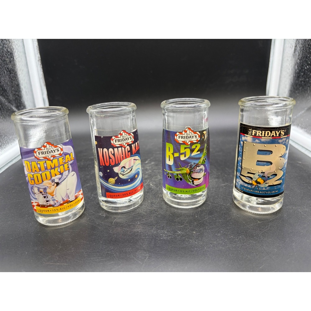 Vintage TGI Friday's Shot Glasses, Oatmeal Cookie, Kosmic Kaze, B-52, B2